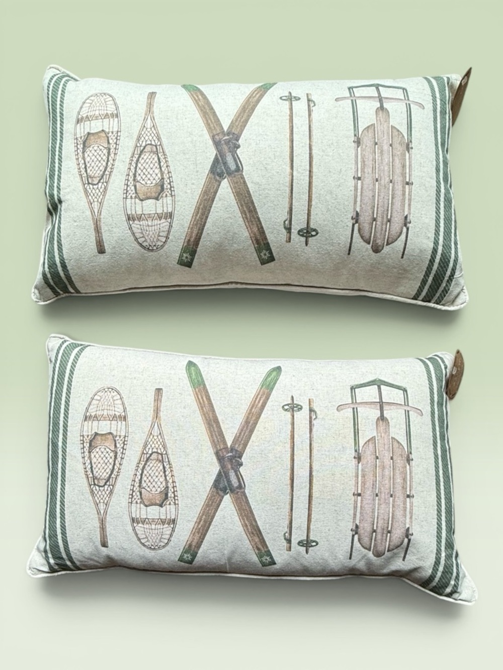 Two Aspen Est 1949 Feather Filled Winter Gear Accent Pillows